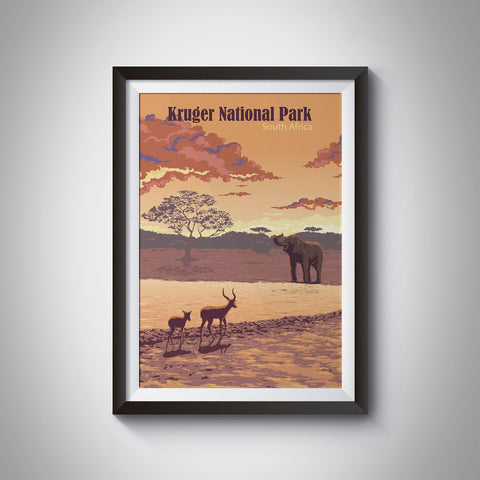 Kruger National Park South Africa Travel Poster