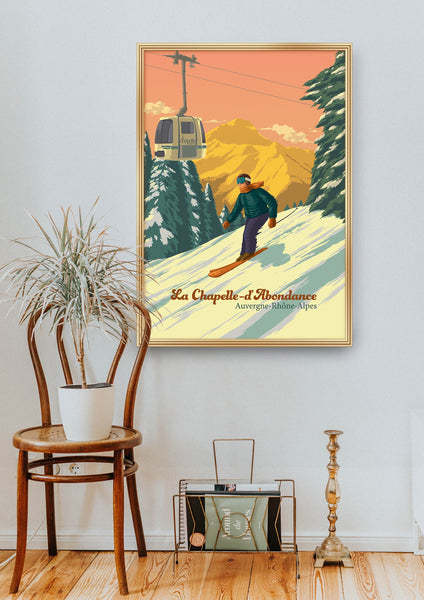 La Chapelle d'Abondance Ski Resort Travel Poster