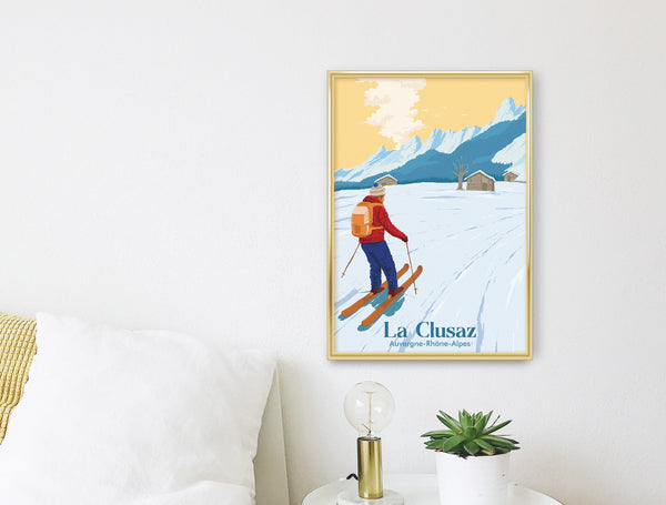 La Clusaz Ski Resort Travel Poster