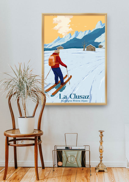 La Clusaz Ski Resort Travel Poster