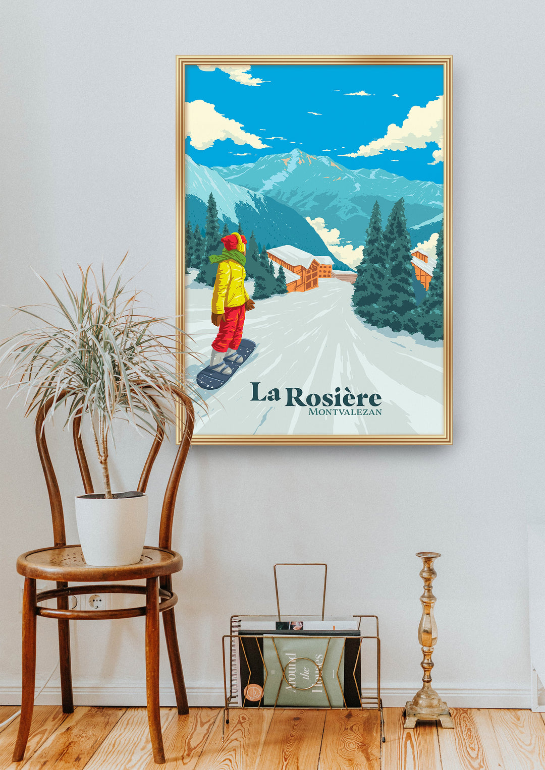 La Rosiere Snowboarding Travel Poster