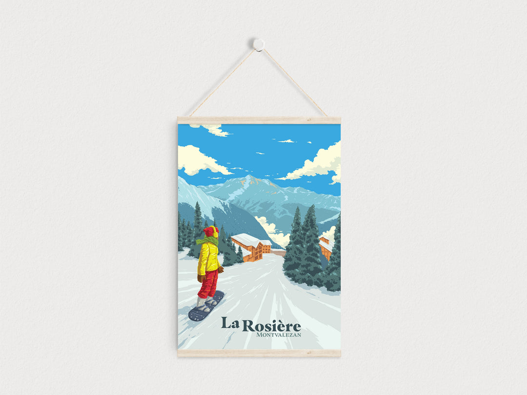 La Rosiere Snowboarding Travel Poster