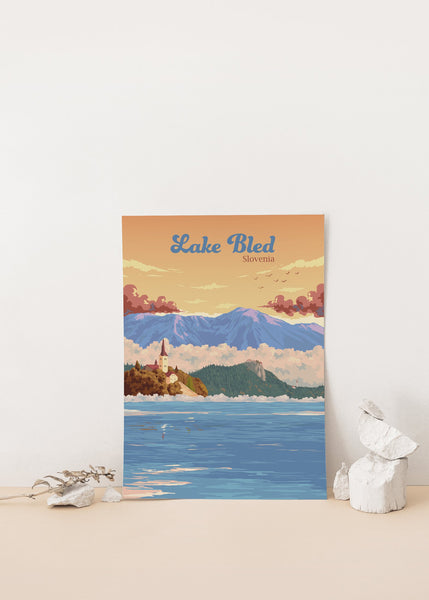 Lake Bled Slovenia Travel Poster