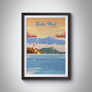 Lake Bled Slovenia Travel Poster