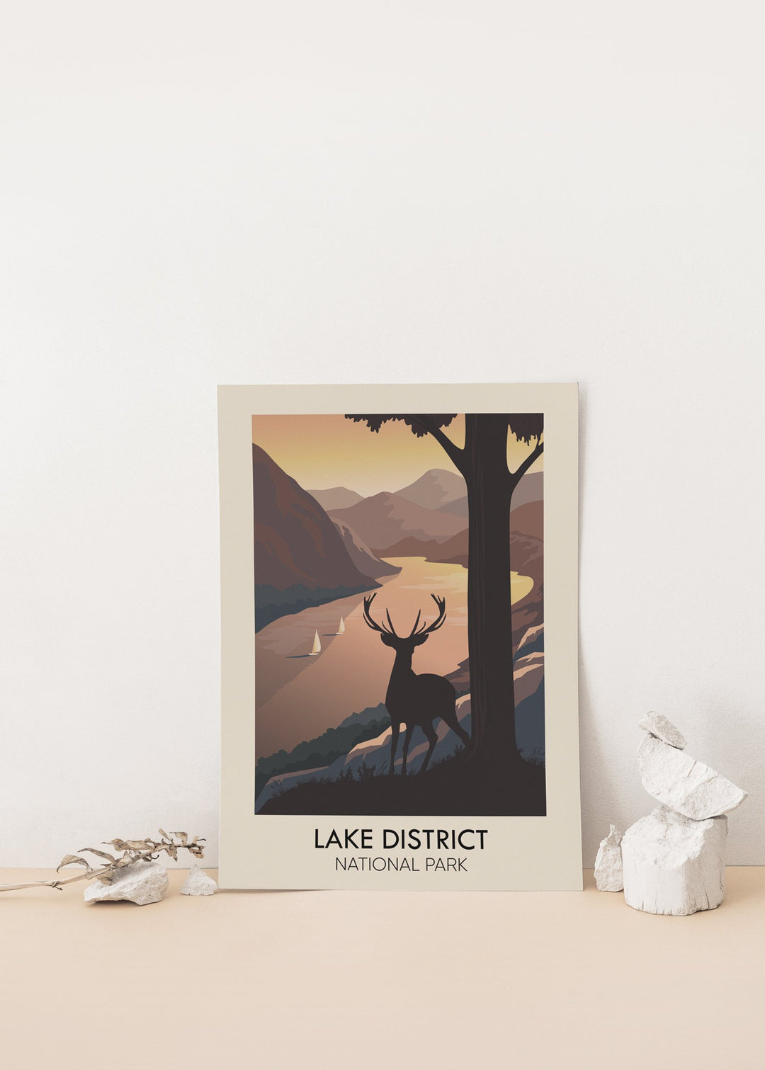 Lake District National Park Modern Travel Poster