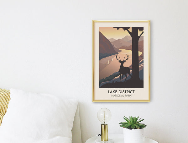 Lake District National Park Modern Travel Poster