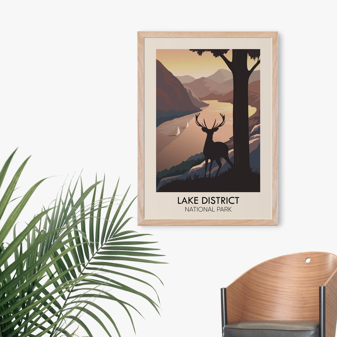 Lake District National Park Modern Travel Poster