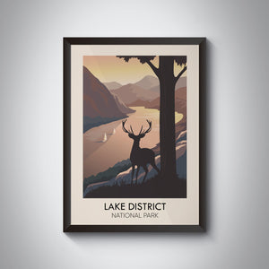 Lake District National Park Modern Travel Poster