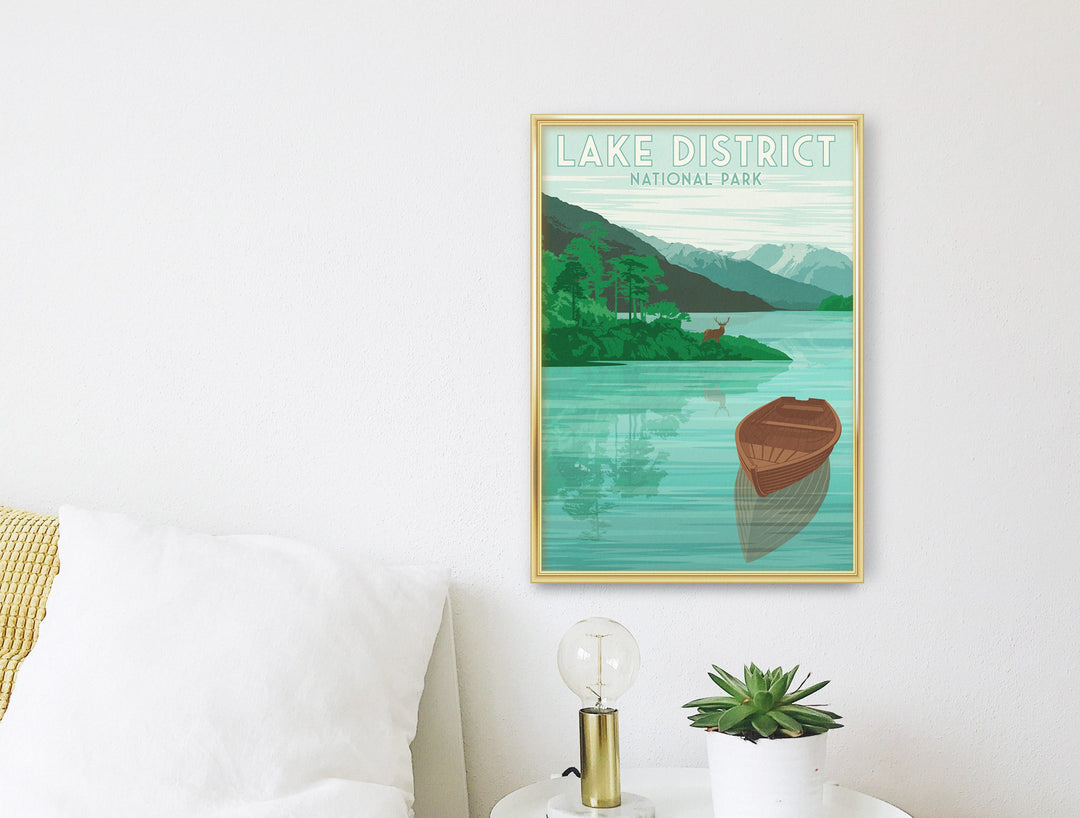 Lake District National Park Travel Poster Green