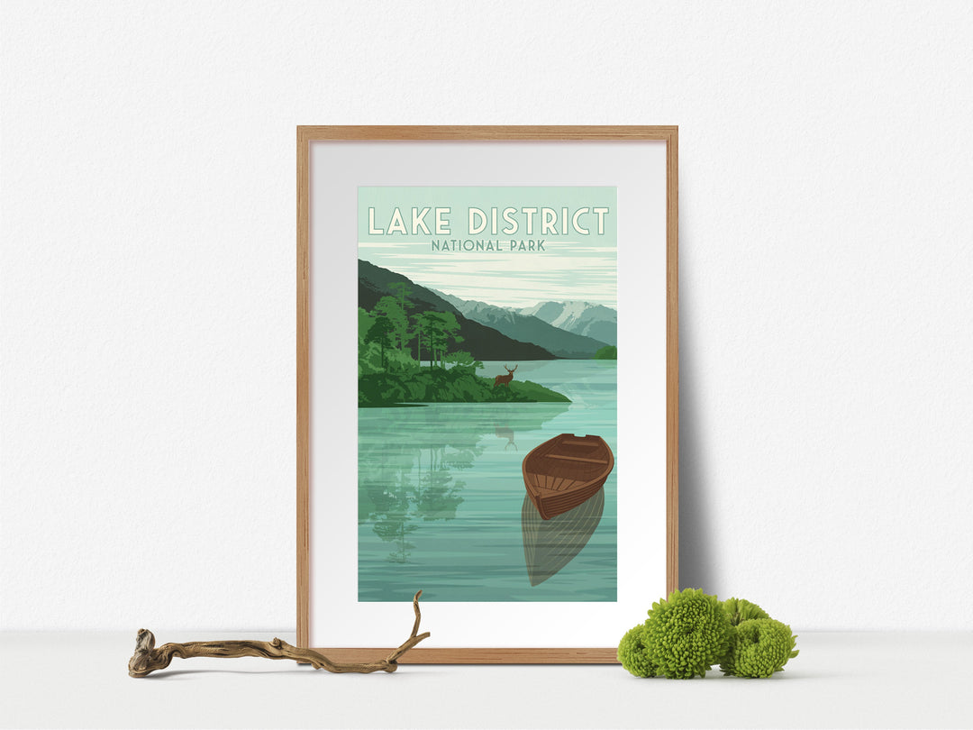 Lake District National Park Travel Poster Green