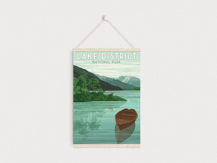 Lake District National Park Travel Poster Green