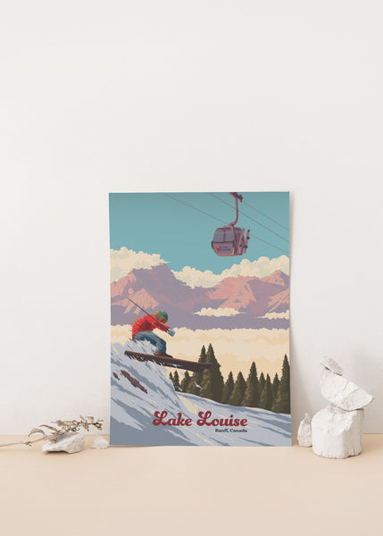 Lake Louise Banff Canada Ski Resort Travel Poster
