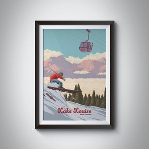 Lake Louise Banff Canada Ski Resort Travel Poster