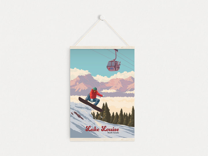 Lake Louise Canada Snowboarding Travel Poster