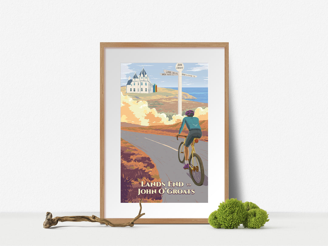 Lands End to John O'Groats Cycling Travel Poster