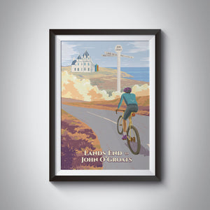 Lands End to John O'Groats Cycling Travel Poster