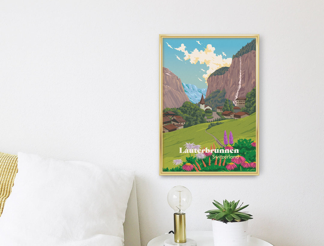 Lauterbrunnen Switzerland Travel Poster