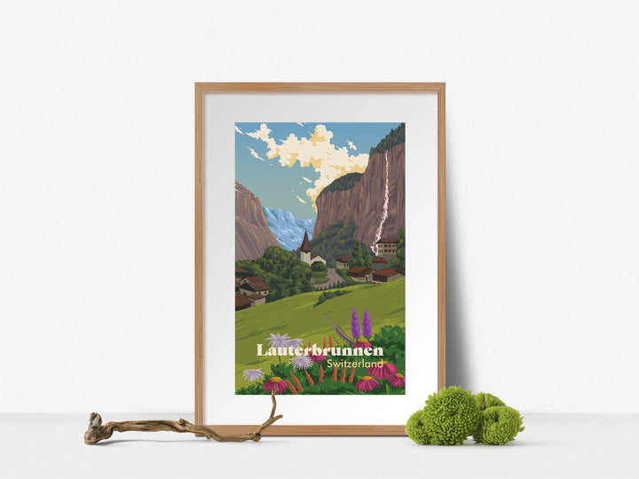 Lauterbrunnen Switzerland Travel Poster