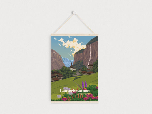 Lauterbrunnen Switzerland Travel Poster