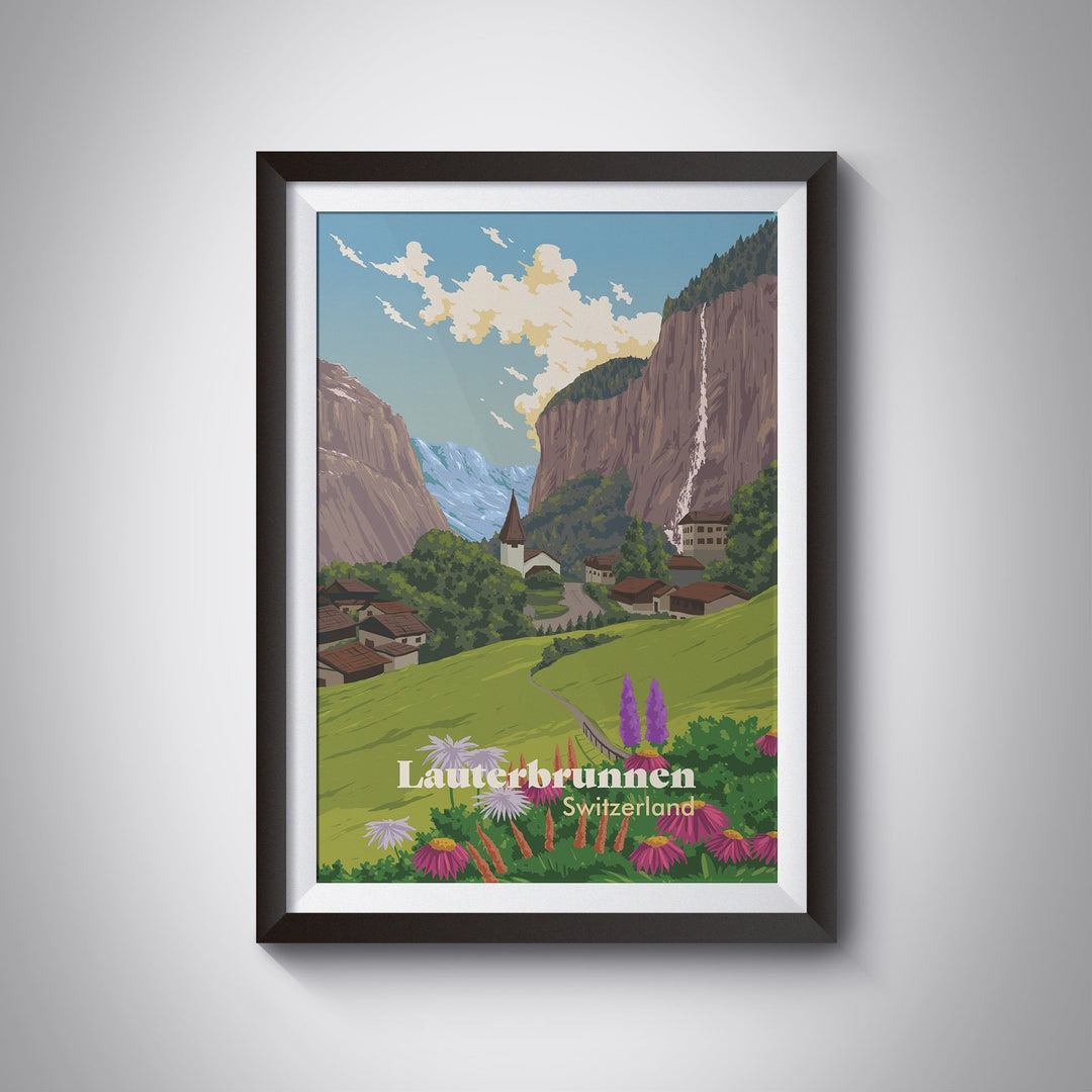 Lauterbrunnen Switzerland Travel Poster