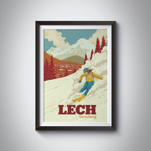 Lech Ski Resort Travel Poster