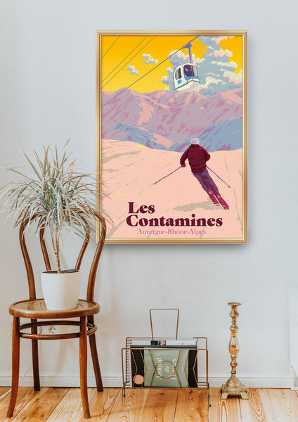 Les Contamines Montjoie Ski Resort Travel Poster