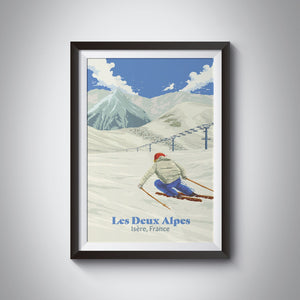 Les Deux Alpes Ski Resort Travel Poster