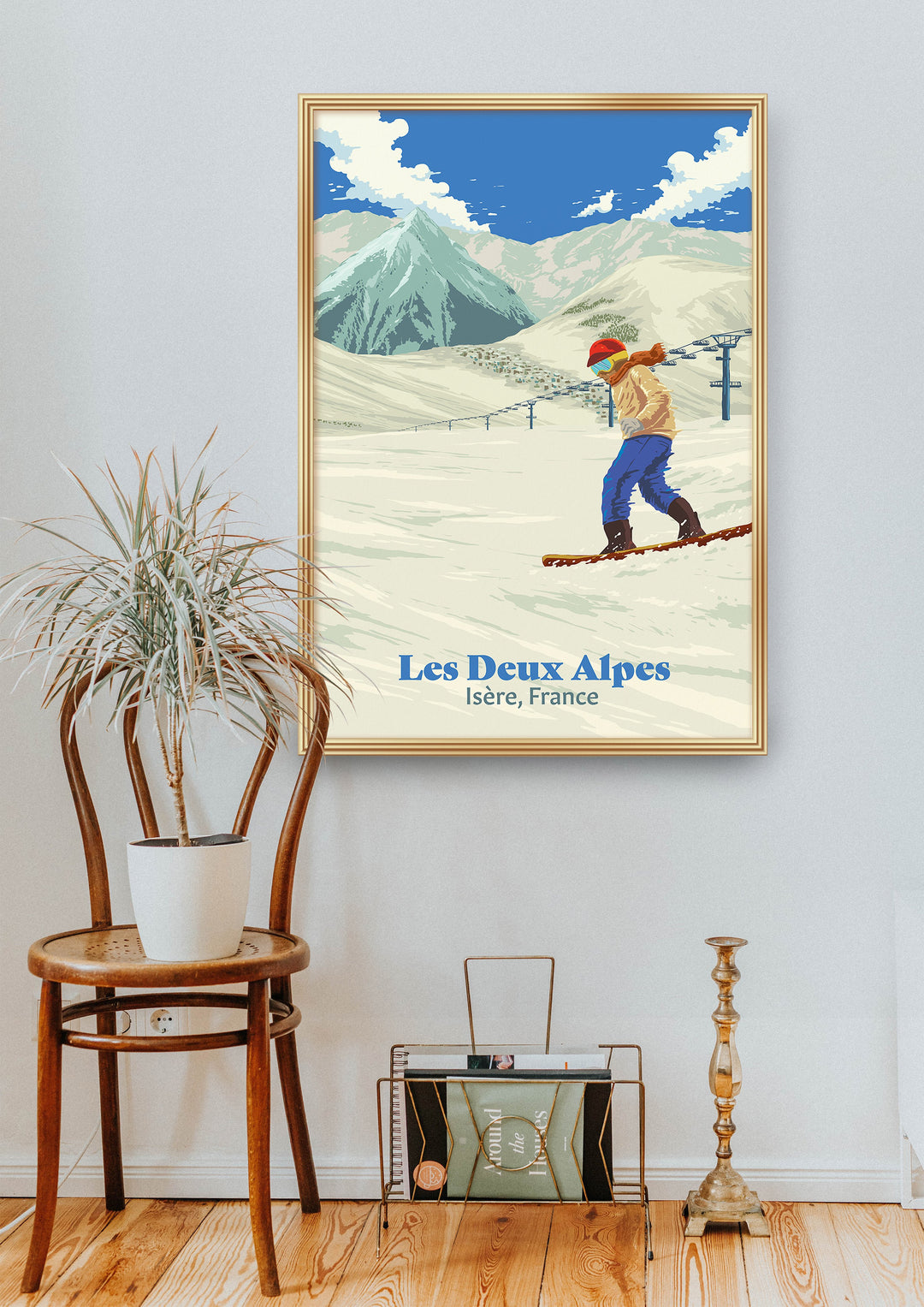 Les Deux Alpes Snowboarding Travel Poster