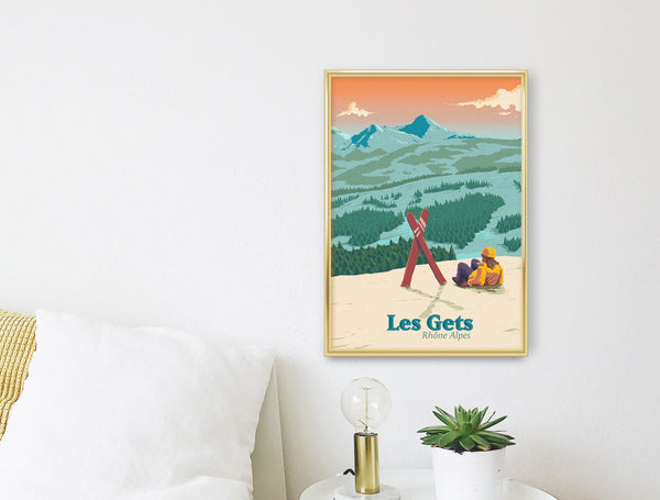 Les Gets Ski Resort Travel Poster