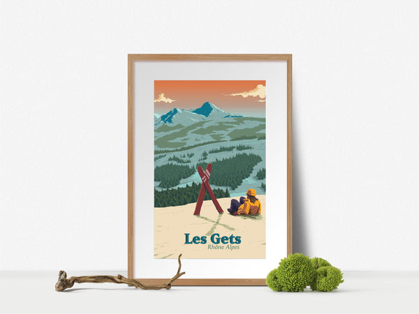 Les Gets Ski Resort Travel Poster