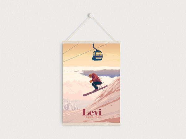 Levi Lapland Finland Ski Resort Travel Poster