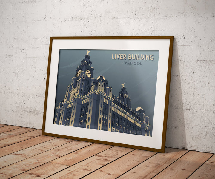 Liver Building Liverpool Travel Poster