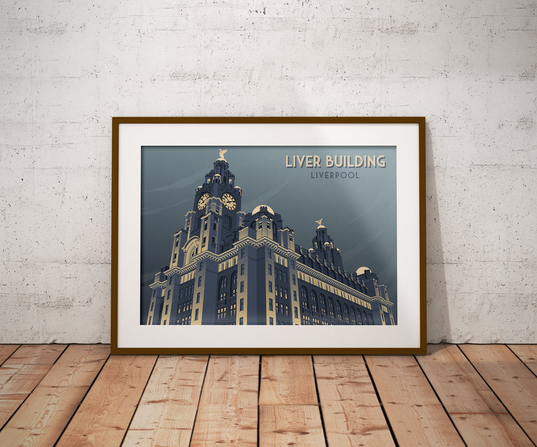 Liver Building Liverpool Travel Poster