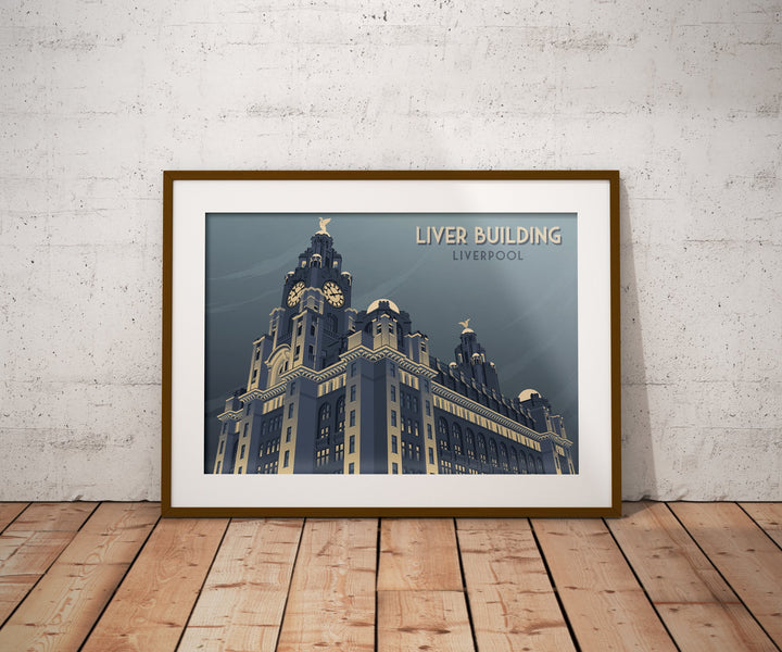 Liver Building Liverpool Travel Poster