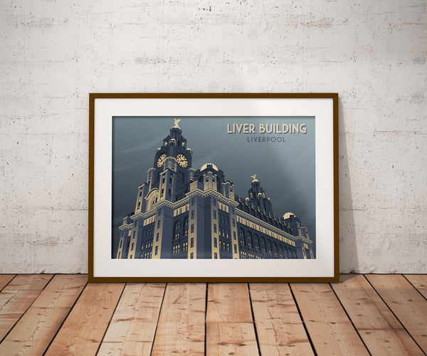 Liver Building Liverpool Travel Poster