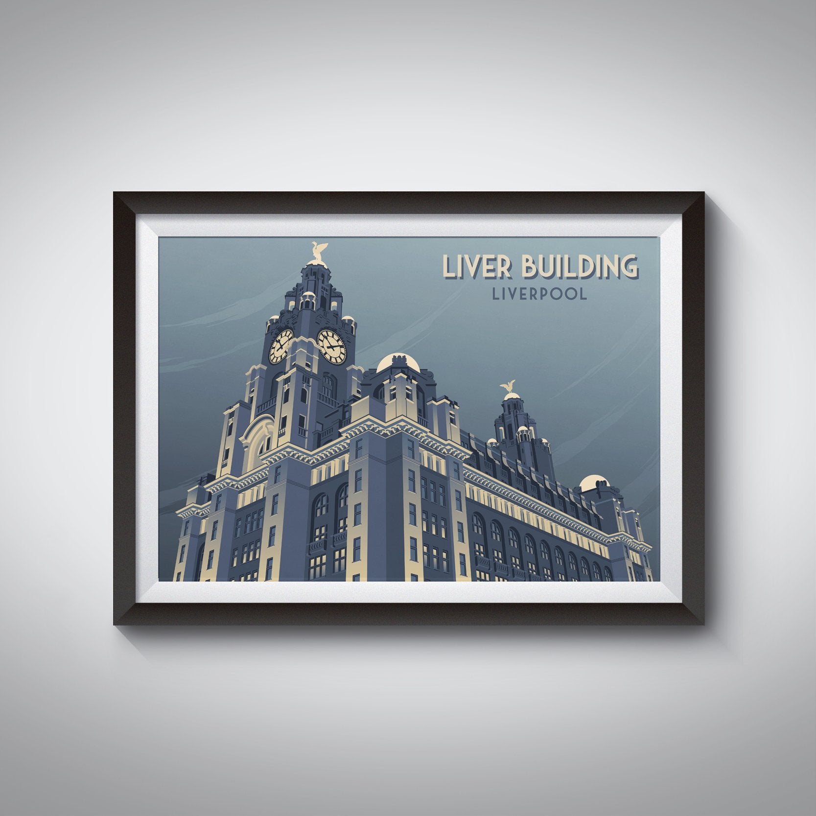 Liver Building Liverpool Travel Poster
