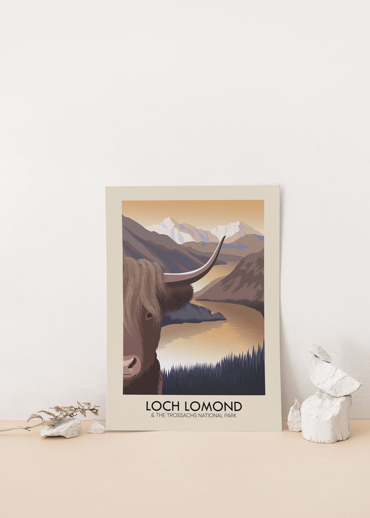 Loch Lomond and the Trossachs National Park Scotland Modern Travel Poster