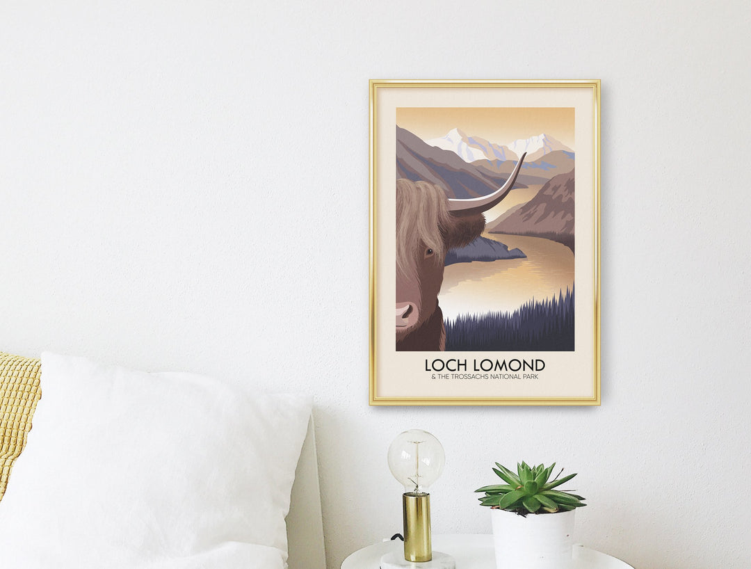 Loch Lomond and the Trossachs National Park Scotland Modern Travel Poster