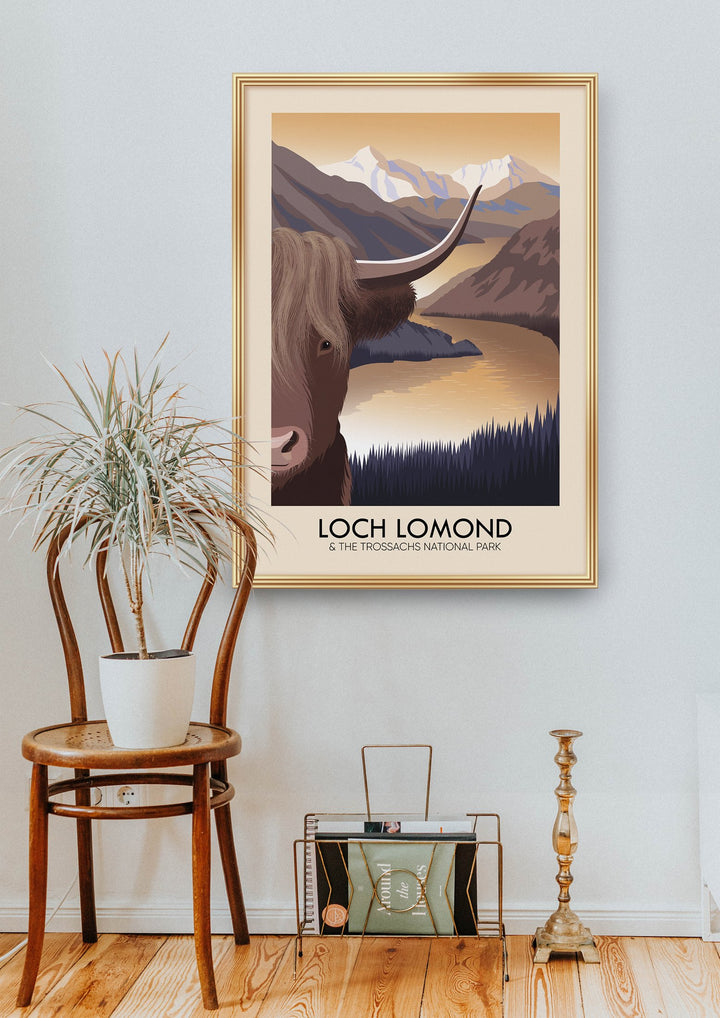 Loch Lomond and the Trossachs National Park Scotland Modern Travel Poster