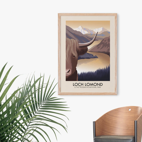 Loch Lomond and the Trossachs National Park Scotland Modern Travel Poster