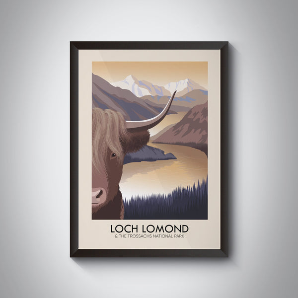 Loch Lomond and the Trossachs National Park Scotland Modern Travel Poster