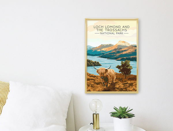 Loch Lomond & The Trossachs Scotland National Park Travel Poster