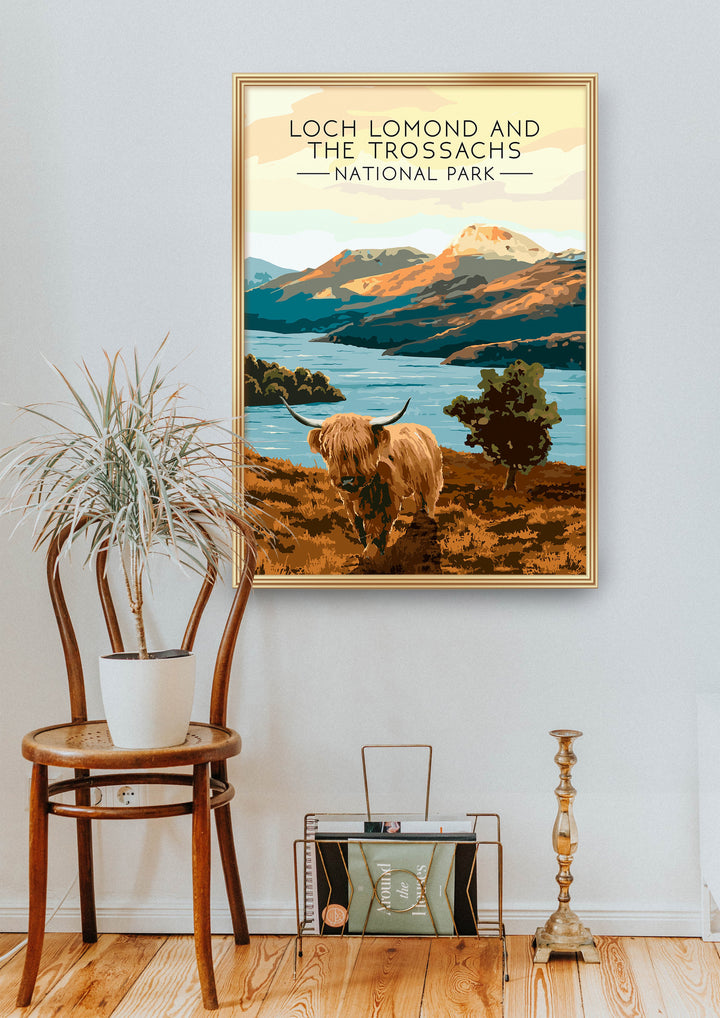 Loch Lomond & The Trossachs Scotland National Park Travel Poster