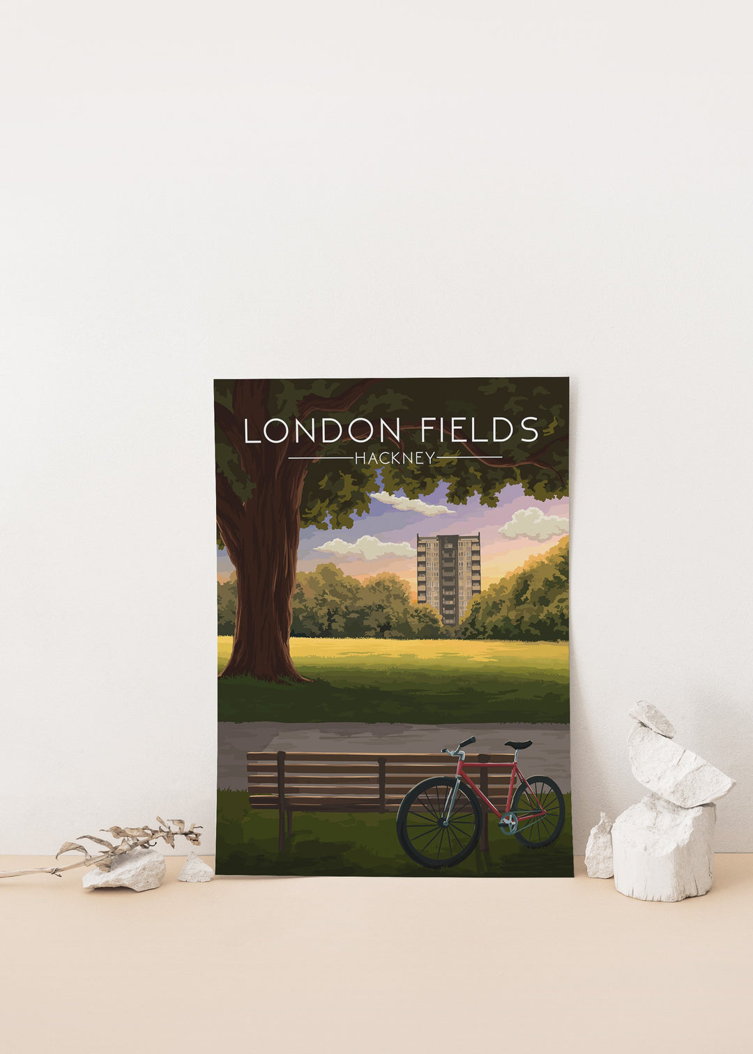 London Fields, Hackney London Travel Poster