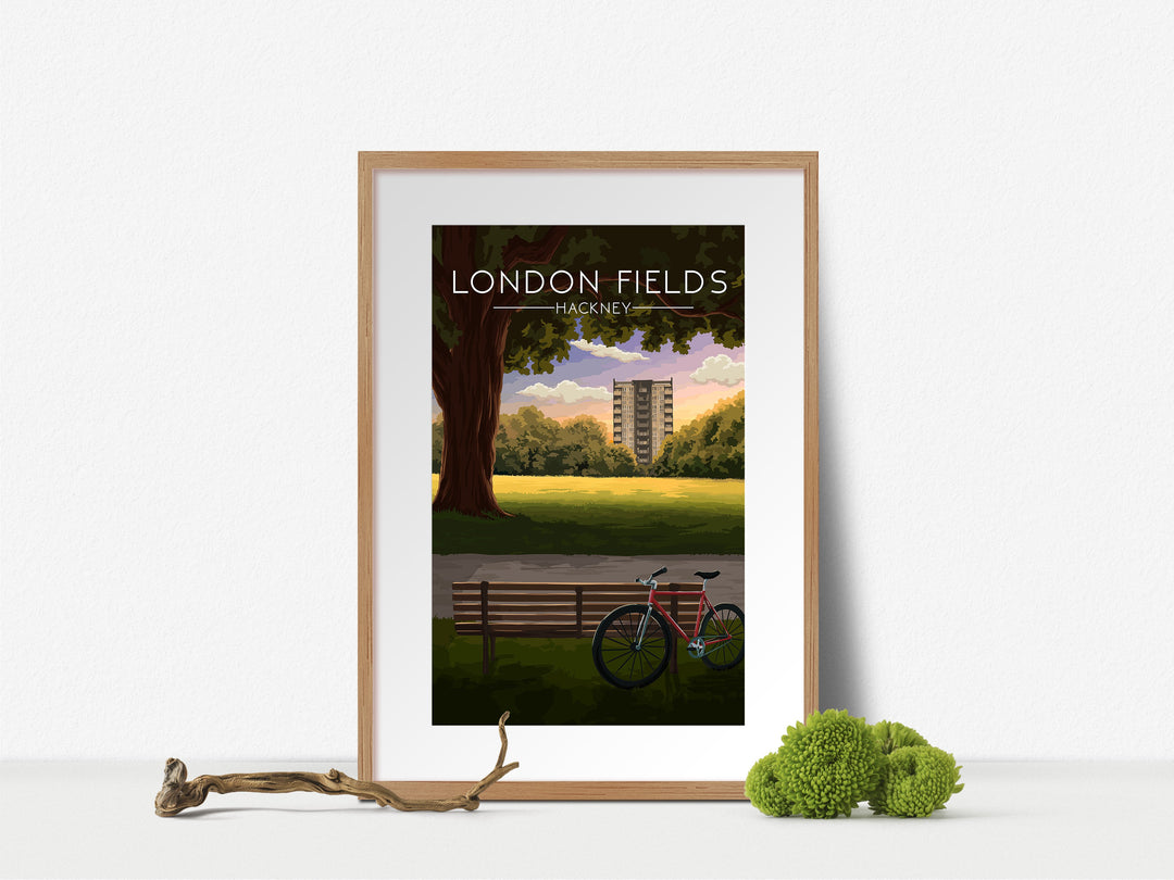 London Fields, Hackney London Travel Poster