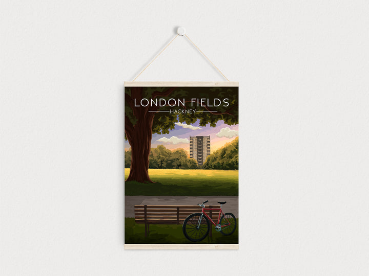 London Fields, Hackney London Travel Poster