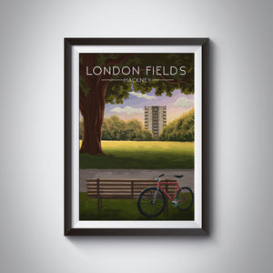 London Fields, Hackney London Travel Poster