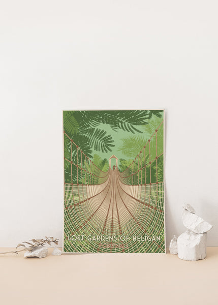 Lost Gardens of Heligan Cornwall Travel Poster