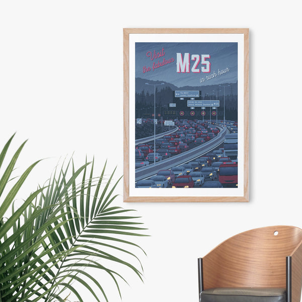 M25 Motorway Travel Poster