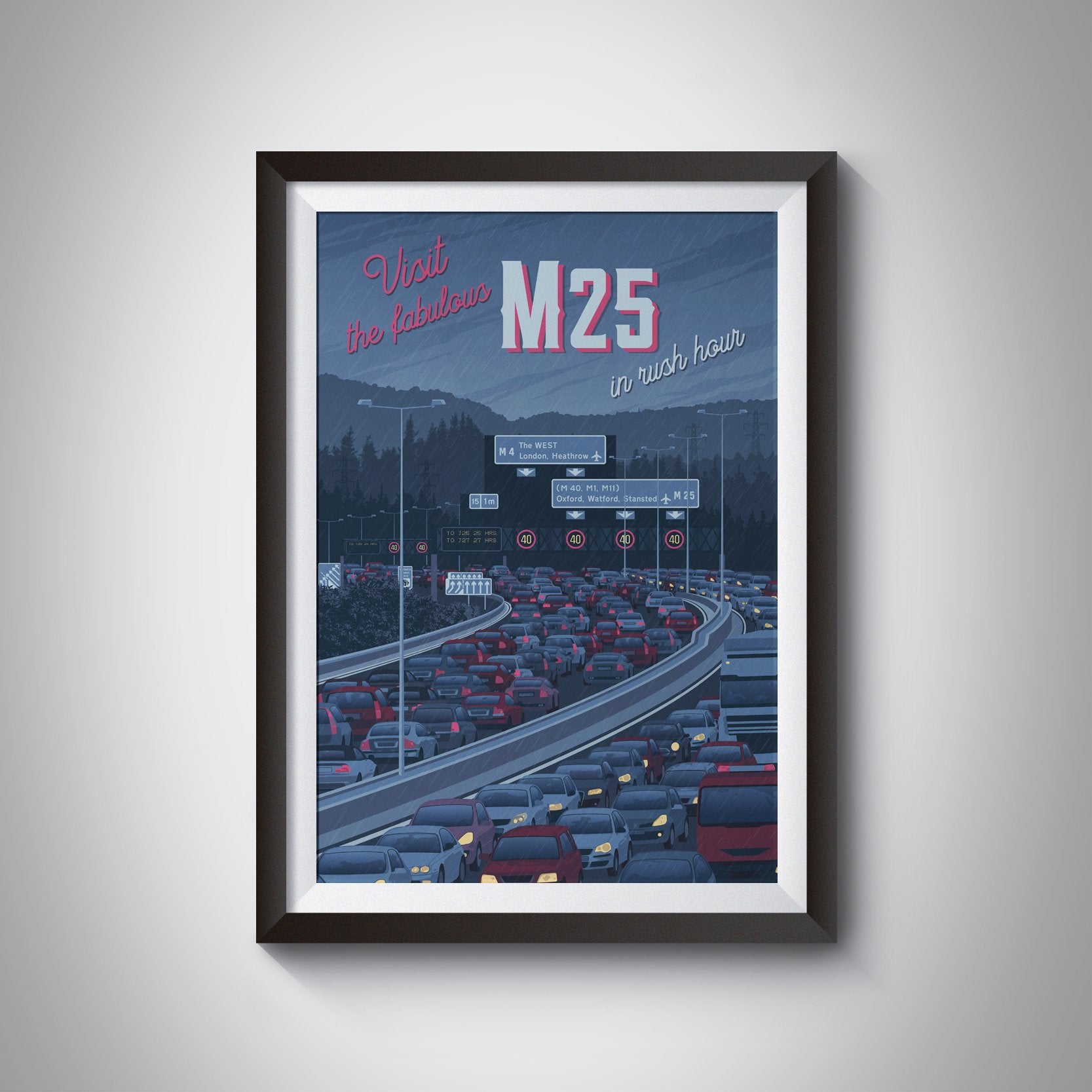 M25 Motorway Travel Poster